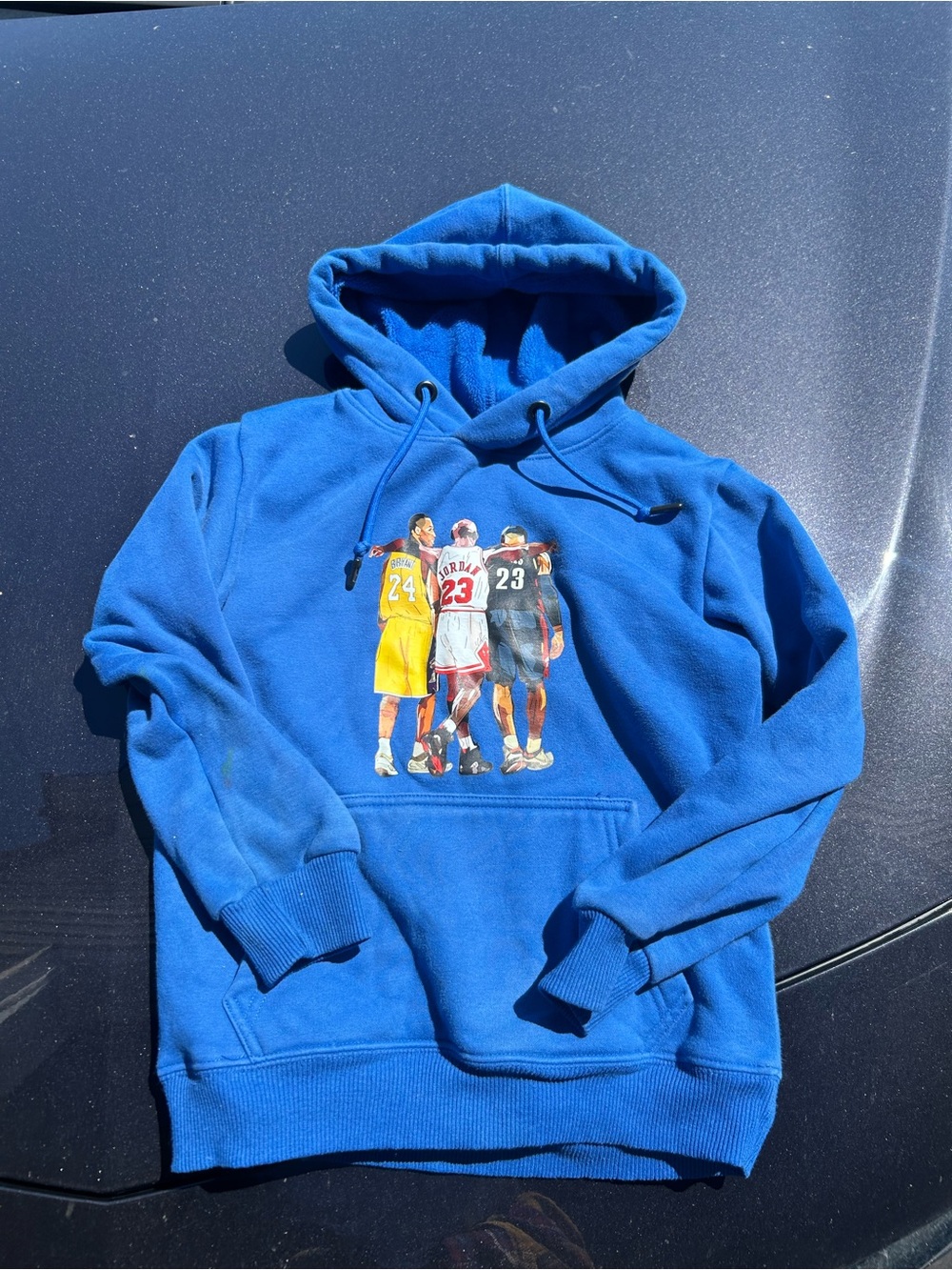 Blue Basketball Graphic Hoodie Sweatshirt